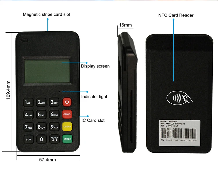 Thin Mobile Convenient Carrying Smart Card Machine Terminal Mpos Card ...