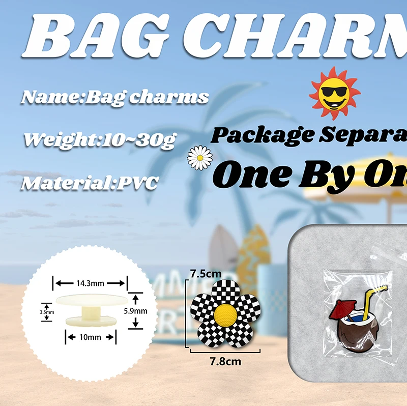LuckyOpt Lot De 12 Breloques Fleurs/Perles Pour Bogg Bag | Déco Sac De Plage Personnalisable