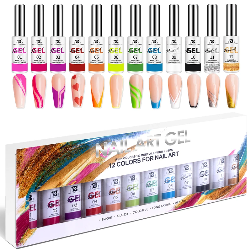 Nail Art Lacquers Beauty Salon Colors Paint Gel Nails Set Painting Gel