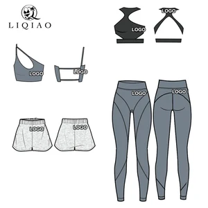 Custom Logo Open-Back Sports Bra, Workout Shorts, Leggings Yoga Set - High Elasticity for Gym Fitness