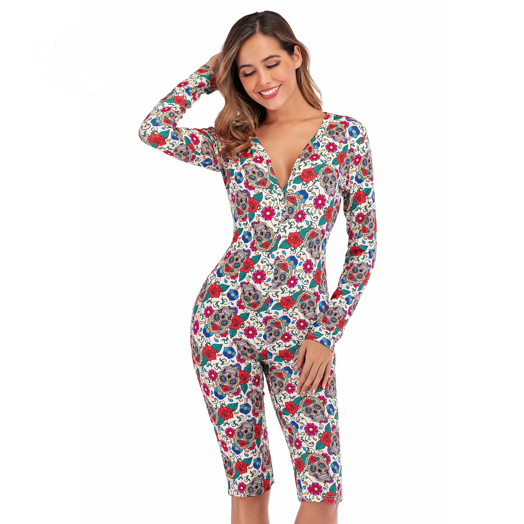 Hot girls in sexy tight pajamas Women Pajamas Print Sexy Tight Fitting Sleepwear Plus Size Home Clothes One Piece Pajamas China Soft Material And High Quality Price Made In China Com