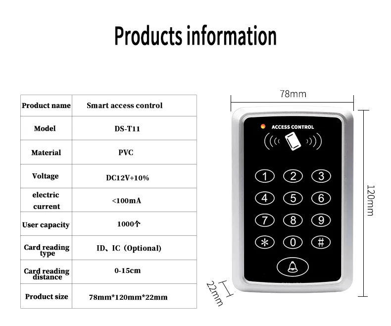 Standalone Rfid Access Control For Single Door Bluetooth Wifi Smart