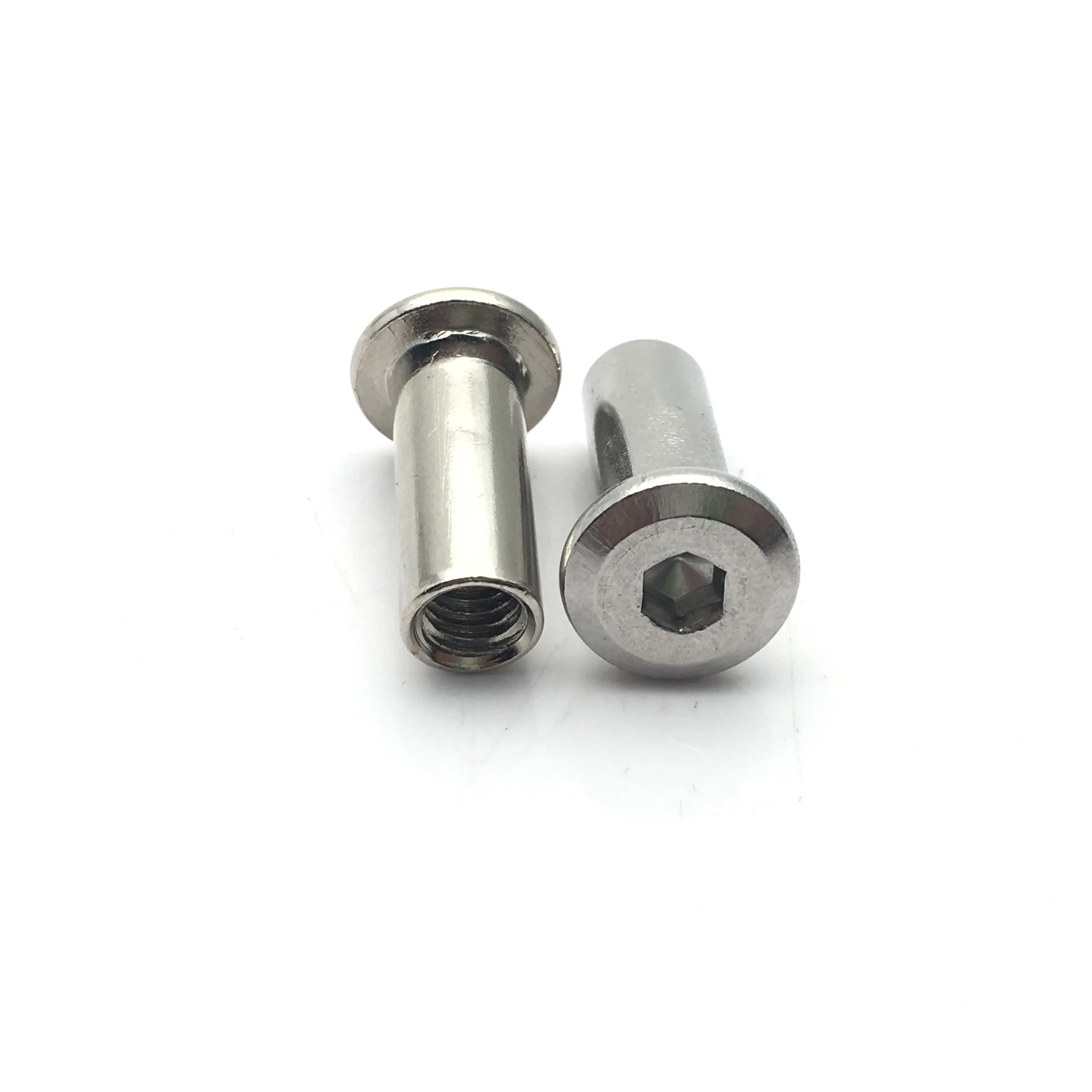 M3 M4 M5 M6 M8 M10  Furniture Connector Bolts and Nuts Steel Nickel Plated Flat Socket Head Sleeve Barrel Nut