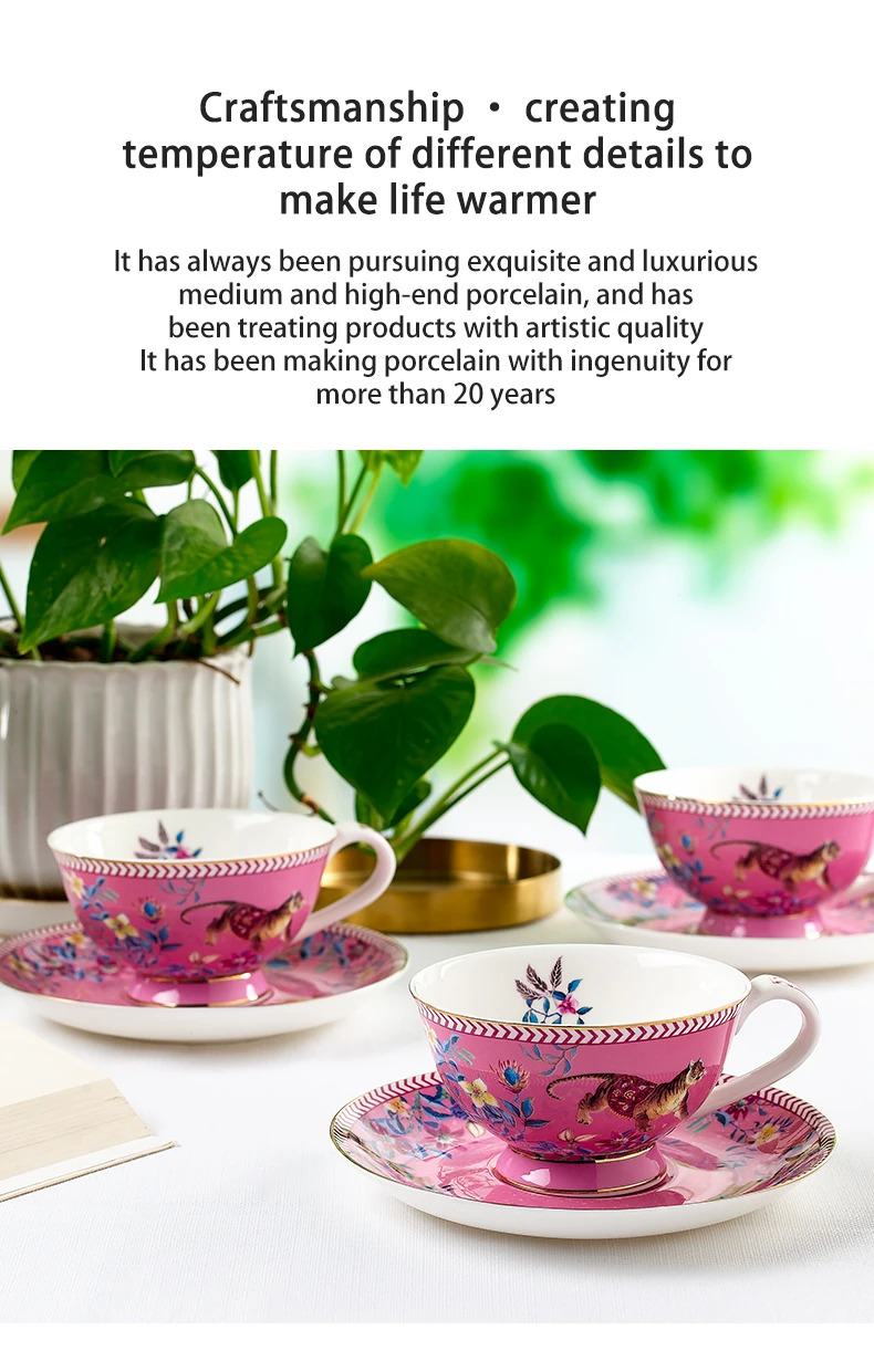 Wholesale Chinese style high quality cup and saucers ceramic porcelain tea set coffee cup with handle STOCK supplier