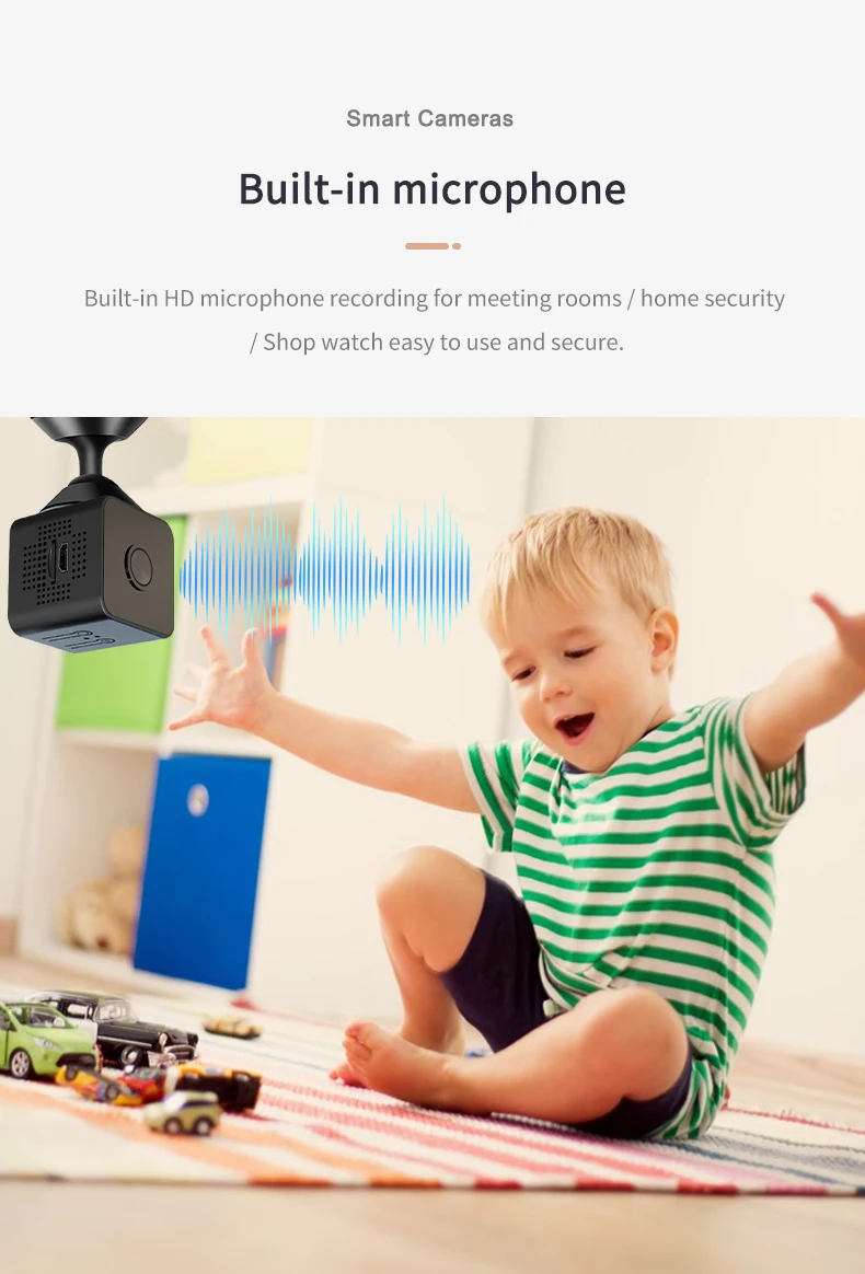 2MP Night Vision 1080P Mini Smart Home Wireless CCTV Camera Infrared CMOS Micro Camcorder Smallest Most Compact Home WiFi Camera