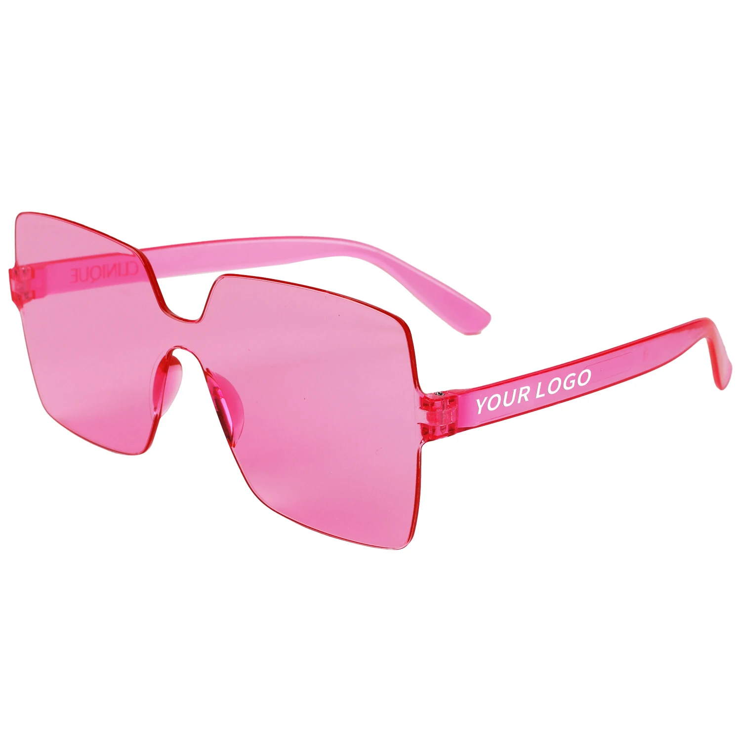 Frameless Red Transparent Sunglasses Europe And The United States Candy