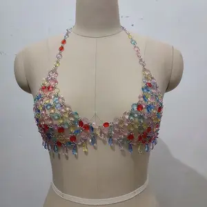 Dropshipping 2026 Trendy Party Club Fashion Luxury Ladies Chains Pearl Women's tank Tops