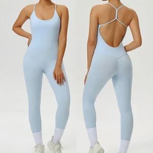 New Arrival One-Piece Yoga Suit Set Slim Sportswear Fitness Tights Jumpsuits Playsuits Bodysuits for Women
