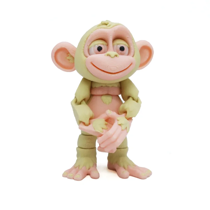 Multi-color 3D Printed Monkey Figurines for Animal Lovers