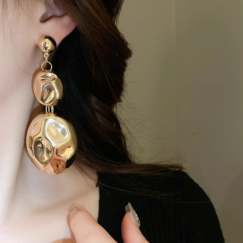 New Arrival Metal Oval European and American Style Accessories Necklace and Earrings Set for Women