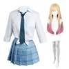 Top, corbata, falda y peluca (calcetines blancos a juego incluidos)