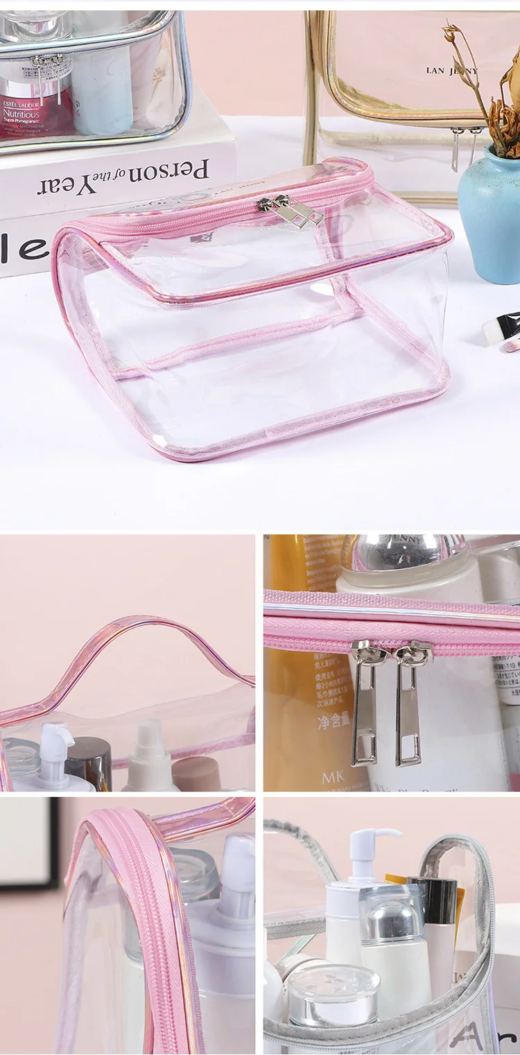 Waterproof Clear Transparent Beauty Travel Toiletry Pvc Custom Cosmetic ...