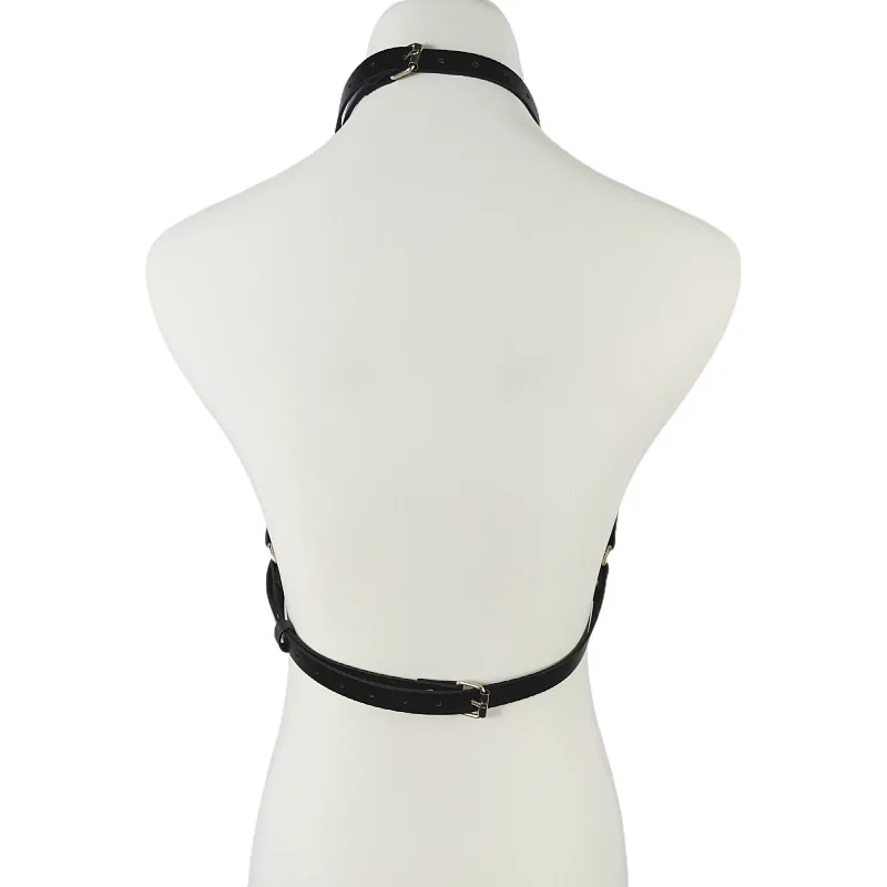 Großhandel Goth Bdsm Frauen Leder mehrschichtige Quaste Harness Körperkette dicke Kette BH Brust Halskette Sexy Dessous_voghion.com