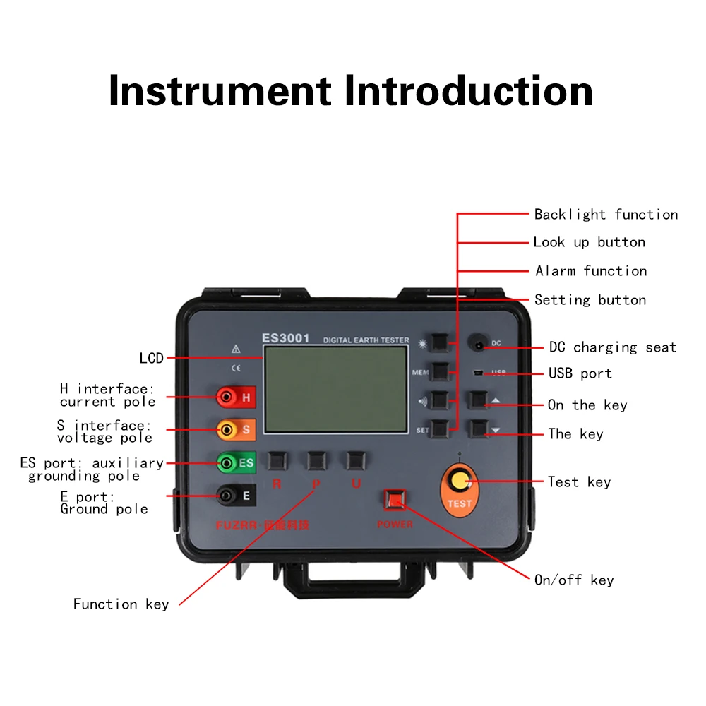 Upgraded Version ES3001 Electronic Measuring Instruments for Digital Earth Resistance Tester