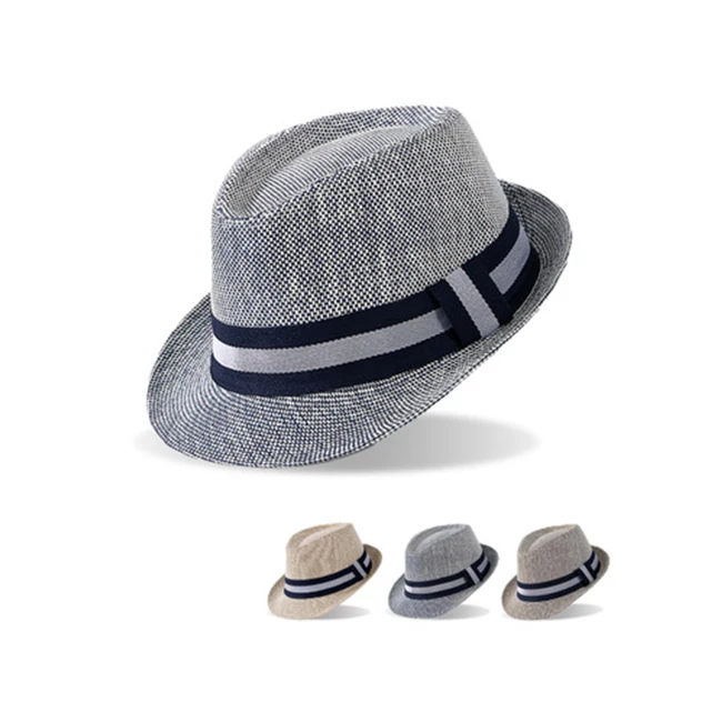 Men Classic Patchwork Jazz Fedora Hats 