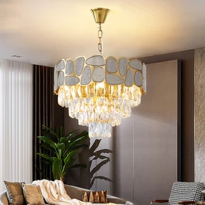 Interior Decoration Hanging Kitchen Lighting Modern Smoke Crystal Chandelier Luxury for Home