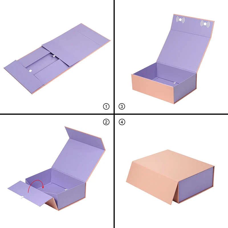 Individuelle luxuriöse Geschenkbox mit Magnetverschluss, faltbare Kartonbox, zusammenklappbare Verpackungsbox für Einkaufstaschen