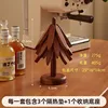 Three pieces of acacia wood - stand included