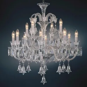 European Crystal Chandelier for Living Room Bedroom Hotel Banquet Hall Villa-Simple Creative Luxury Pendant Light Modern Design