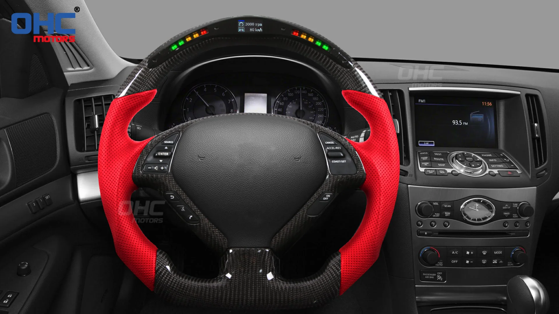 Real Carbon Fiber Steering Wheel Button Cover Trim For Infiniti G37 G37x G25 Q40 Qx50 Steering