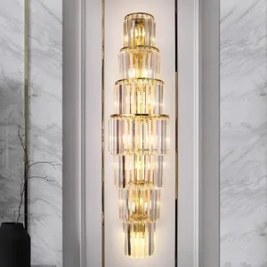 Modern Light Luxury Style Crystal Wall Lamp Hotel Lobby Villa Living Room Sales Office Wall Lamp