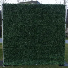 Green Leaves Backdrop Artificial Plant Panel Faux Grass Wall For Vertical Garden Wall Decor