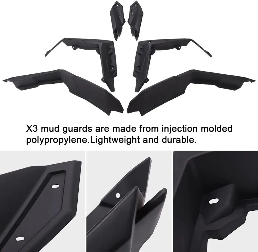 SAUTVS Wider Extended Fender Flares Kit For Can-Am X3, XXL Rear Mud Flaps Mud Guards Extension For Can Am Maverick X3 MAX All Models Accessories 2017-2024 (4PCS