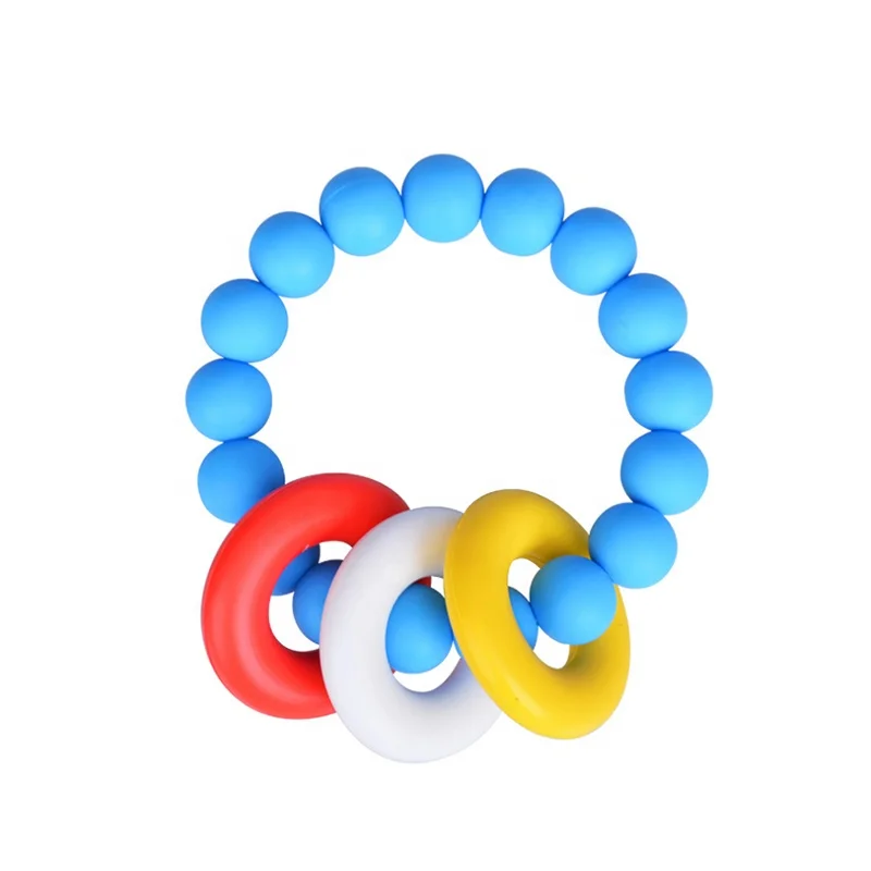 high quality custom soft baby silicone teething ring toy baby