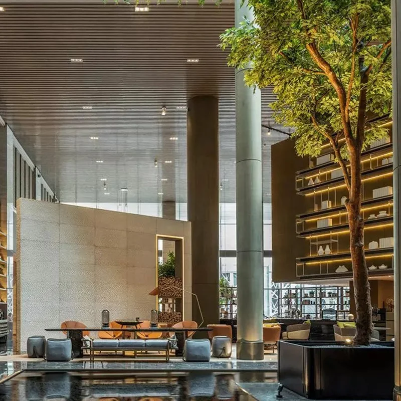Look Natural Simulated Ficus Tree Hotel Mall Home Decor Indoor Large Fake Artificial Tree Lush Arboles Artifical Banyan Tree