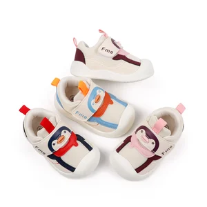 Cute Animal penguin Design Hook&loop Toddler Baby Walking Shoes