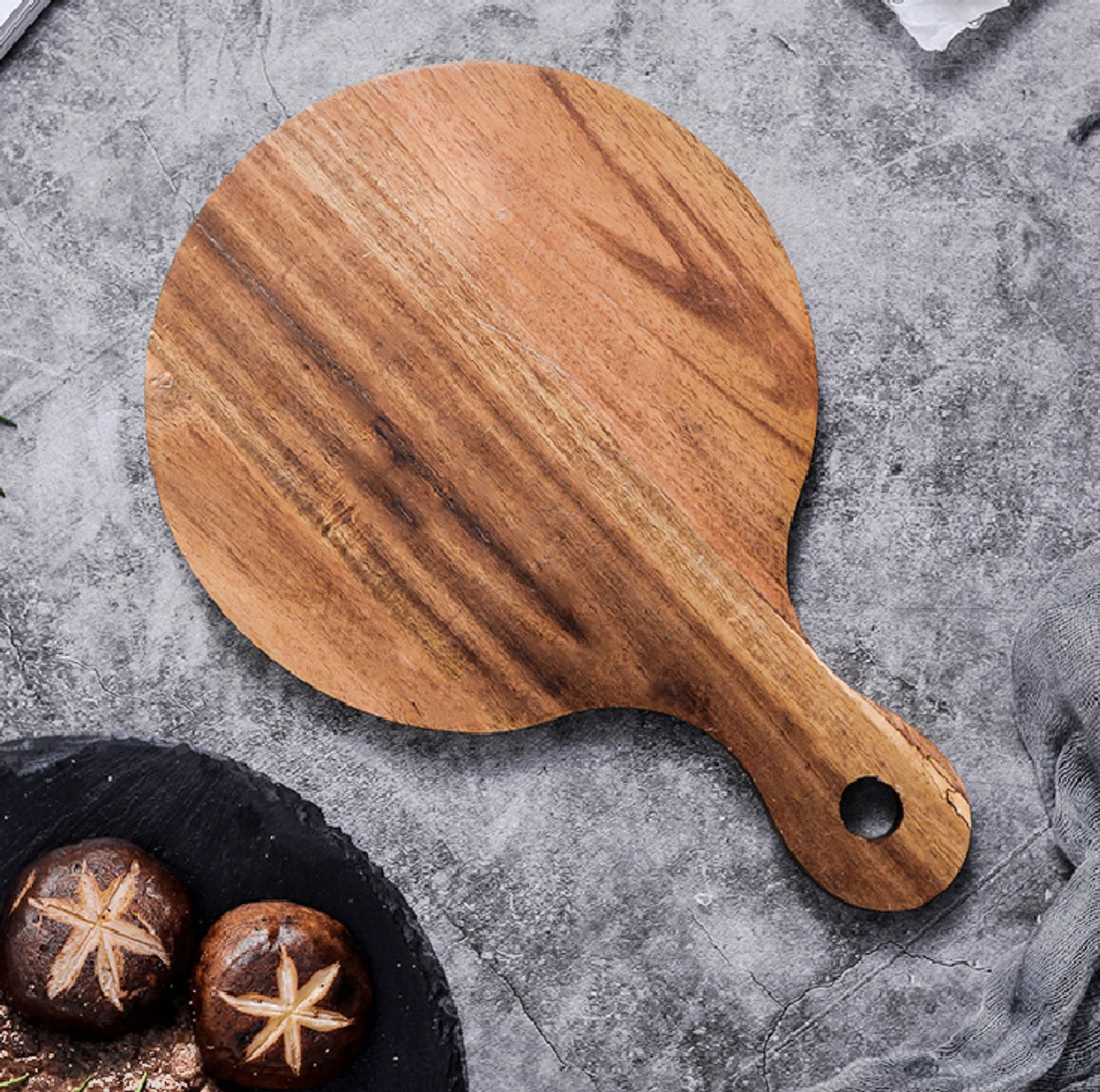 Assiettes En Ardoise Naturelle - Lot De 2, Diamètre 30 Cm - Pour Présentation Steak, Sushi, Buffet - Réutilisables Et Faciles à Nettoyer