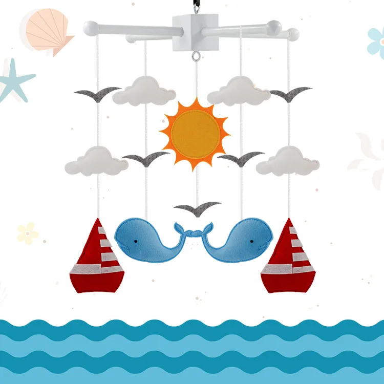 Лидер продаж, мобиль для детской кроватки, войлочный подвесной мобиль, игрушки для детской кроватки, музыкальная вешалка для детской кроватки