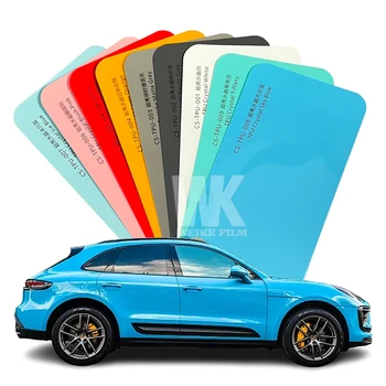 High Quality Crystal Sky Blue TPU Vinyl Wrap Self-Healing PPF Coating Stretchable Paint Protection Film for Car Body