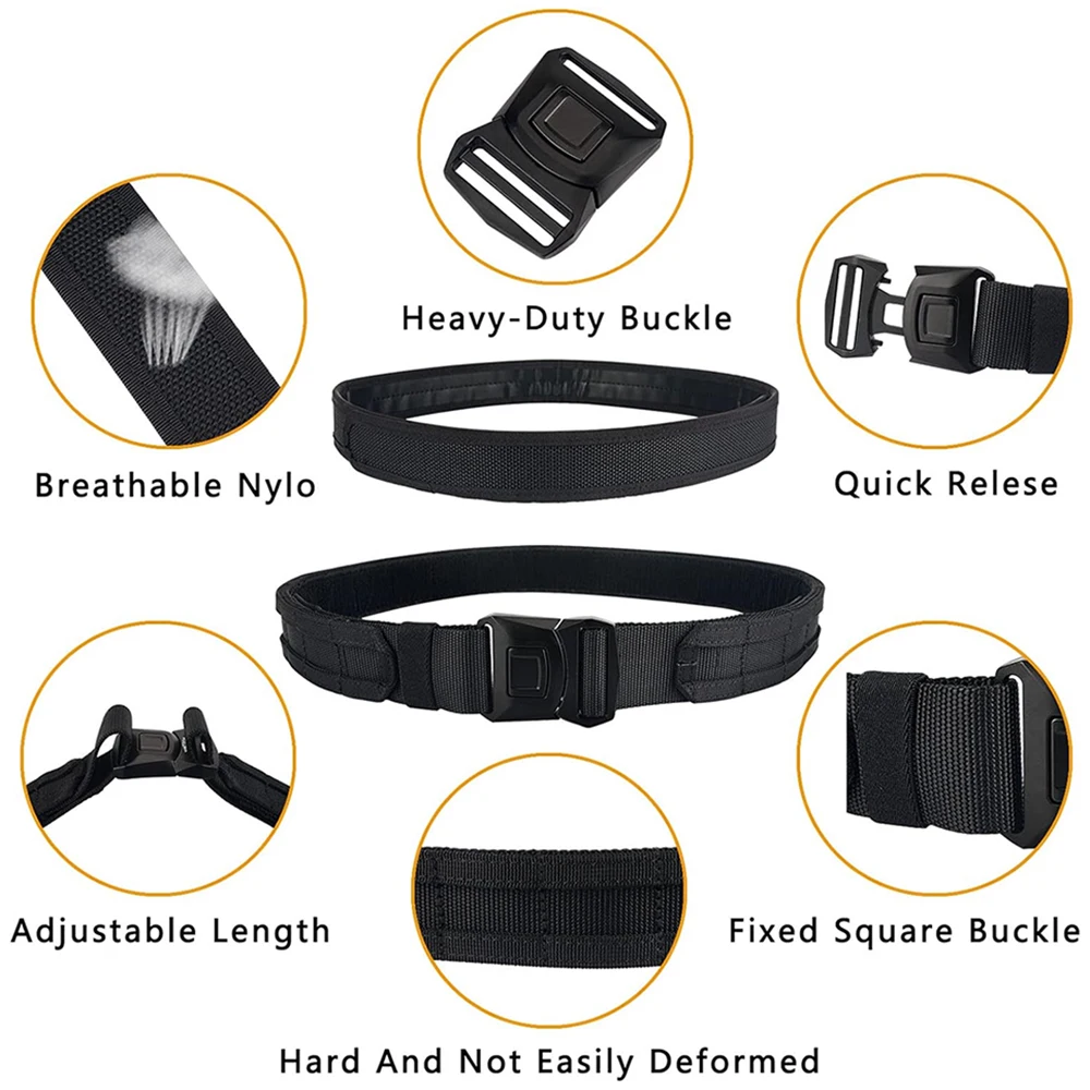 Durable Wear-resistant Lightweight Sports Tactical Belt Adjustable Training Quick Release Nylon Belt
