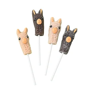 Animal Alpaca Shape Jelly Pop  Assorted Fruit Flavor Lollipops in Box Sweet Candy for the Holiday Season