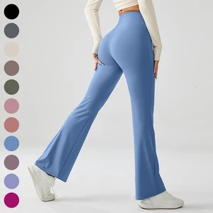 Wholesale Custom Logo High Waisted Boot Cut Yoga Pants for Women Long Bootcut Flare Leggings