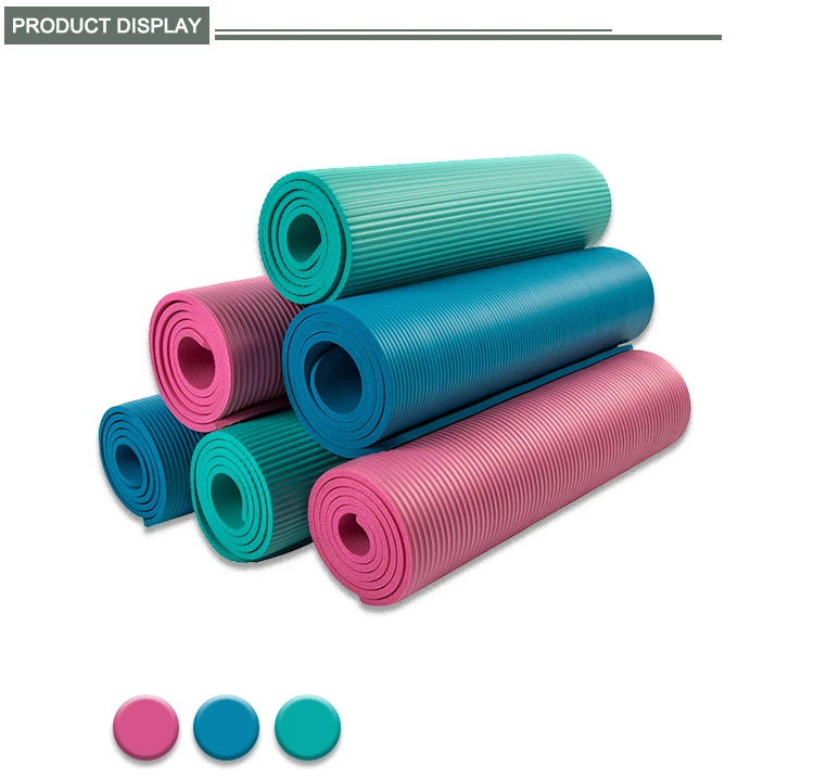 Shengde Yoga Factory Price Manufacture Cheap Soft Large Eco  Friendly Exercise 10mm Black NBR Yoga Mat