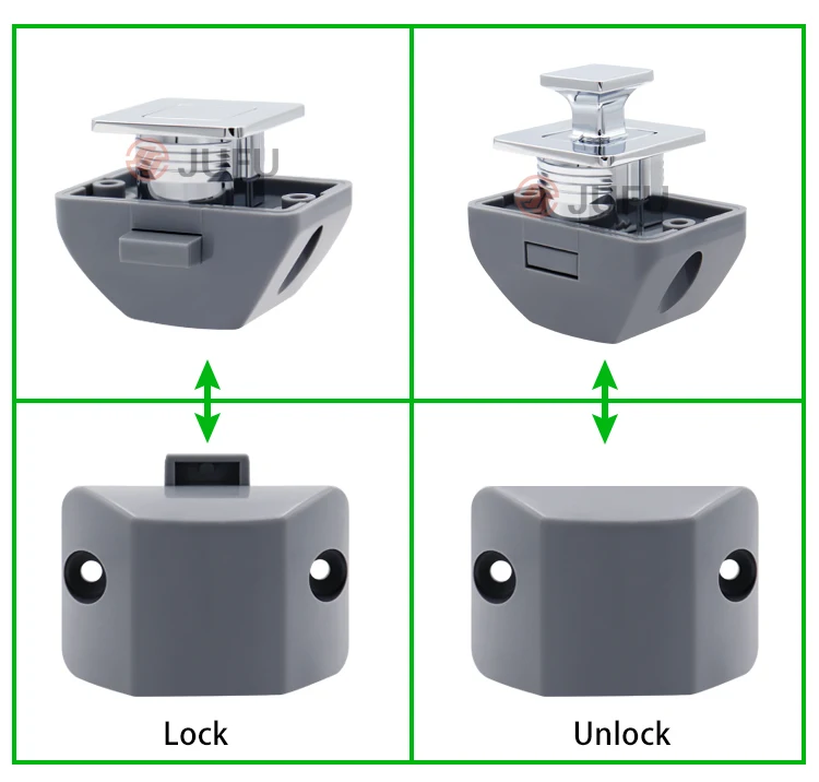 Rv Door Latch Square Push Button Lock Cupboard Door Knob Latch Lock For