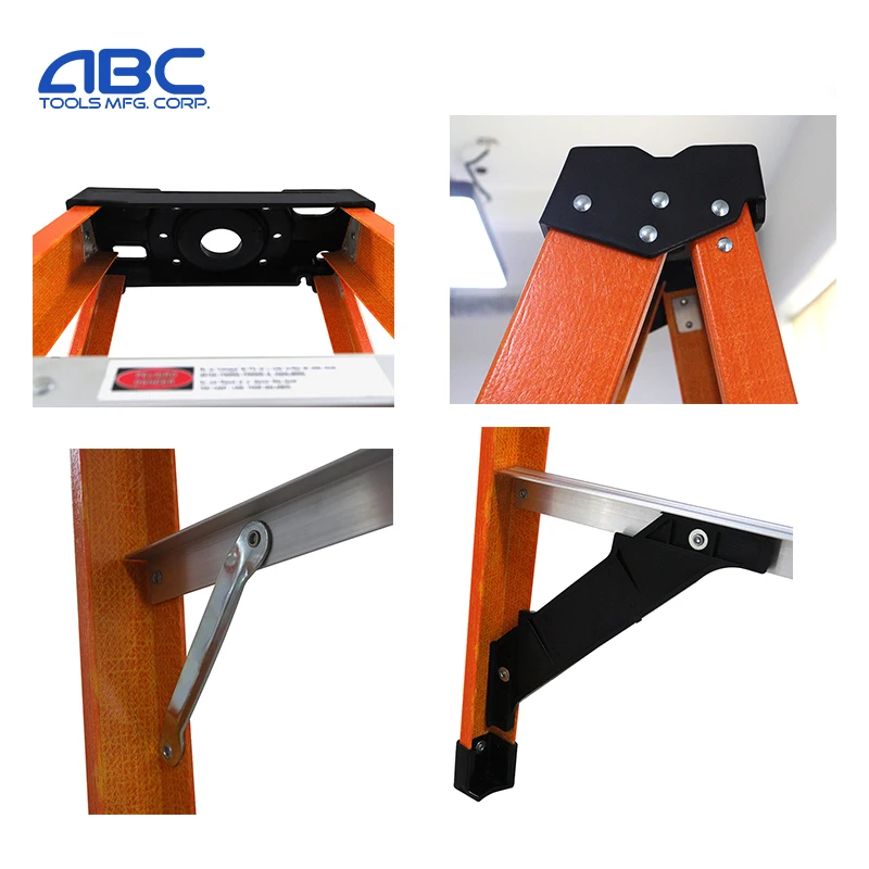 Stable 3-7 Steps Electrician Insulated Fiberglass Ladder for Home