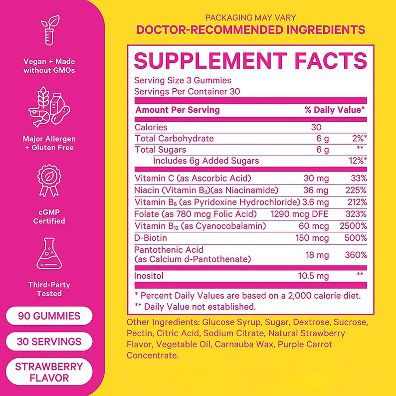 Oem Fertility Fertility Vitamin B6 Gummy Supplement With Inositol