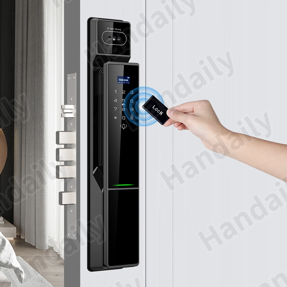 Waterproof Tuya 3D Face Recognition Smart Lock  Biometric Fingerprint With Video Call Function for Gate Digital Door Lock P60