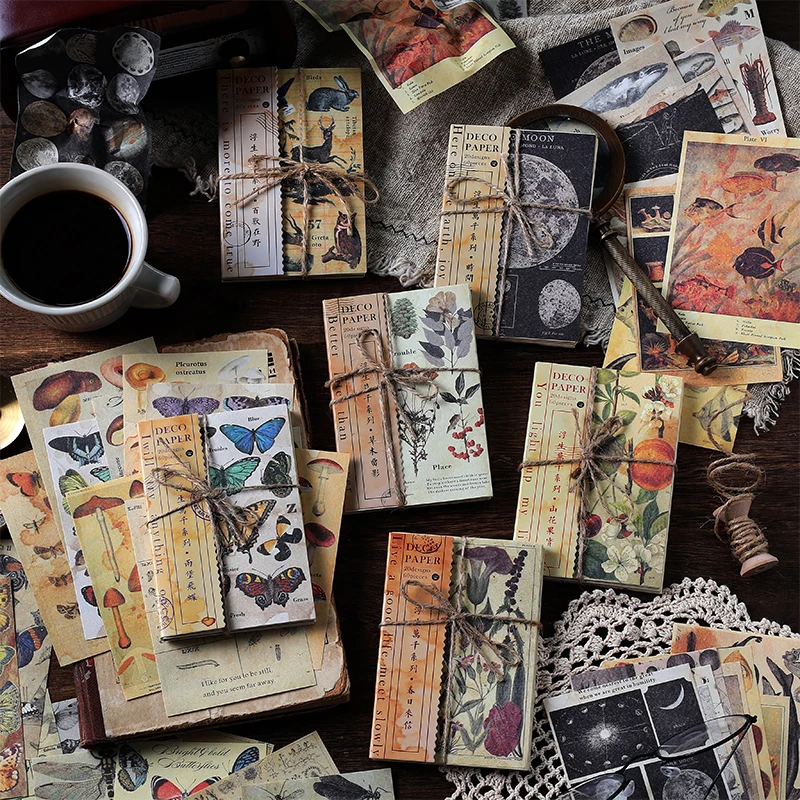 60 шт. крафт-бумага винтажный Декор старые стильные бумаги для декора скрапбукинга