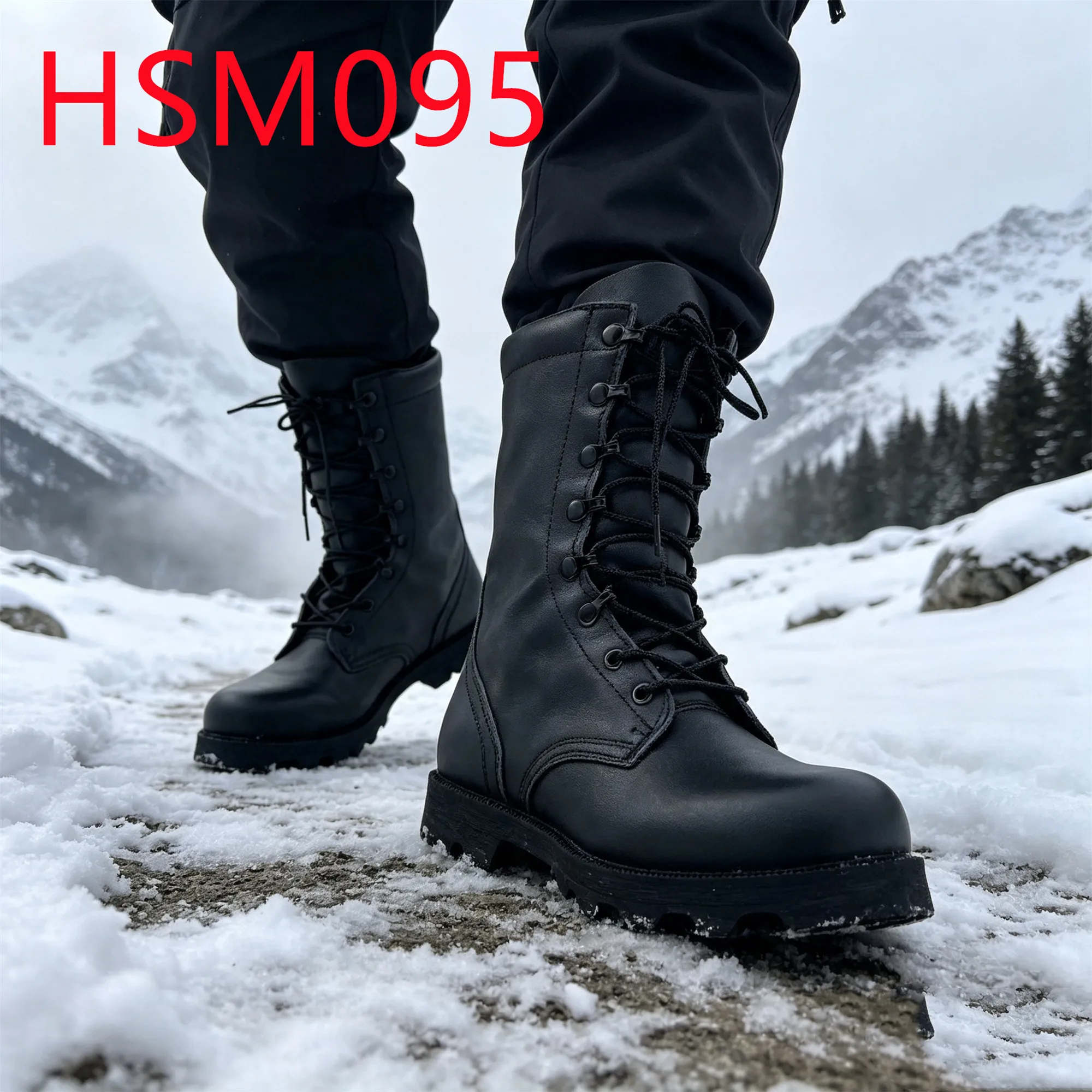 HY,Outdoor Practice Full Grain Leather Upper Hua Singh Combat Boots Size 38-46 Retail Tactical Boots with Special ShoelaceHSM095