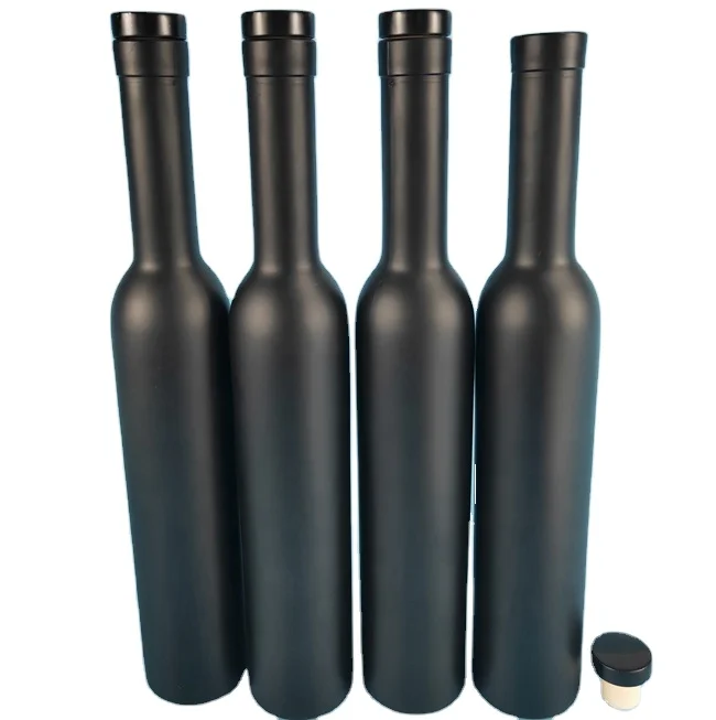 375毫升黑色冰葡萄酒玻璃瓶 - buy glass liquor bottles,wine glass