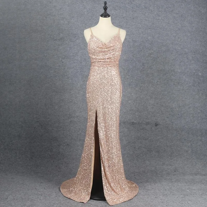 champagne bridesmaid dresses sequin Ruched Champagne Sequin Strapless Long Bridesmaid Dress