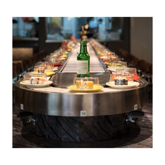 Direct SaleSS316 Plastic Slat Fine Welding Fine Industrial Restaurant Sushi Slat Conveyor 6