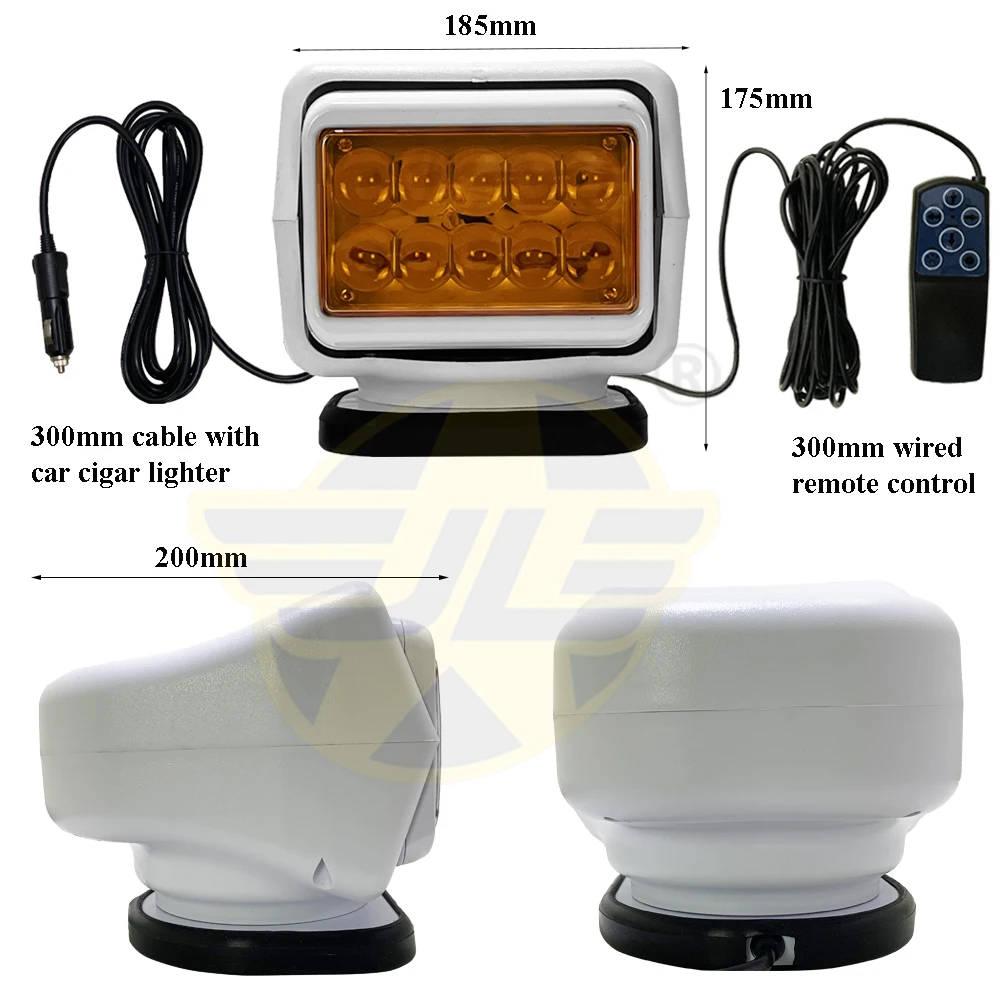 12V Car LED Searchlight 360 Degree Rotating Marine Boat Roof Top Spotlight Outdoor Camping Hunting LED Spot Beam Work Lamp