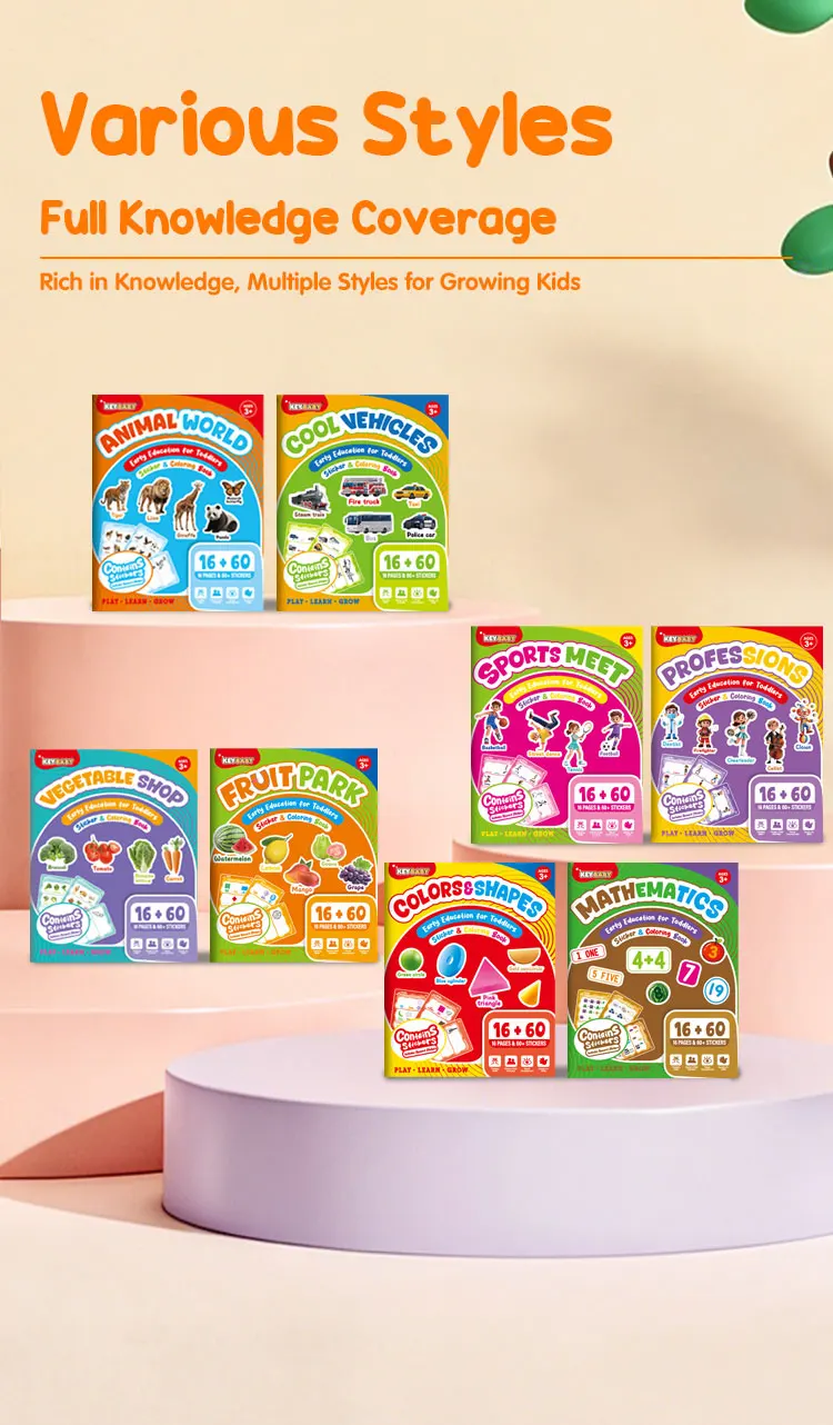 product custom 2026 keybaby learning traceable magic books early educational reward sticker  coloring books for children-7