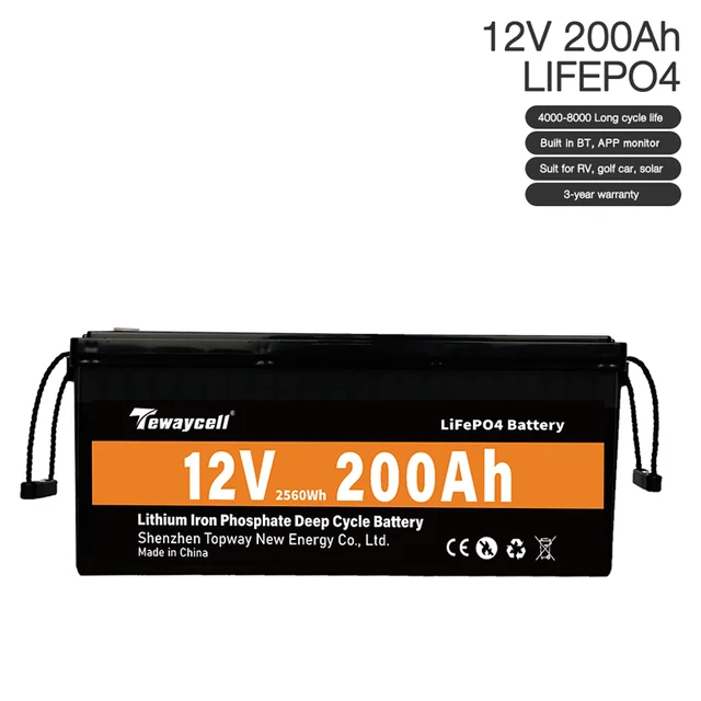 Rechargeable 12V 24V 36V 48V 72V 96V 256V Lithium Ion Battery 100ah 200ah Lifepo4 for Yacht Ebike EV Boat Energy Storage Battery