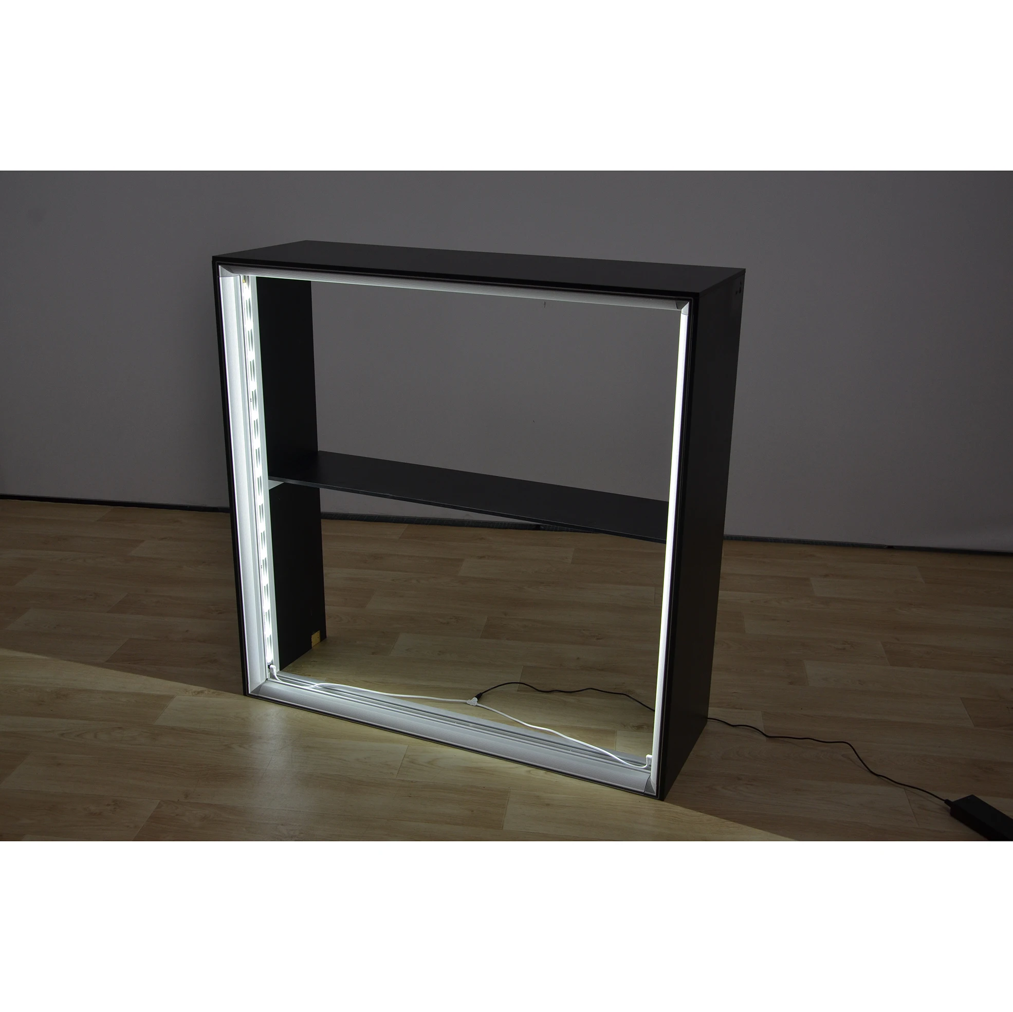 הרכבה ללא כלים כיסא גלגלים שקית תצוגת תערוכה SEG תאורה ארון תצוגה שולחן קבלה מדף